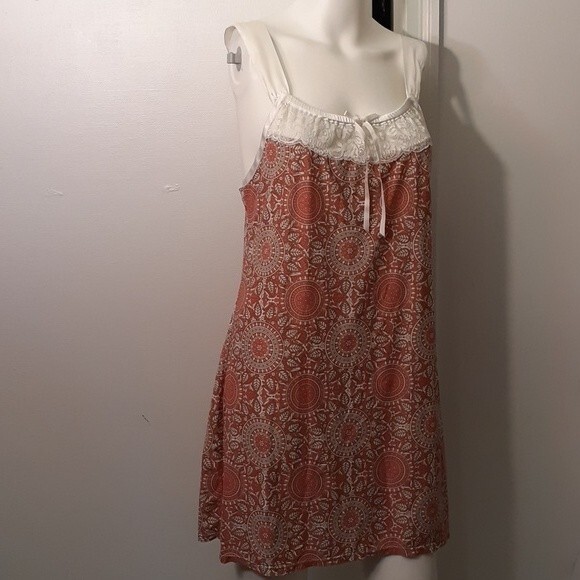 Linea Donatella lace front nightgown size small s rose pink summer feminine sexy - Picture 1 of 6